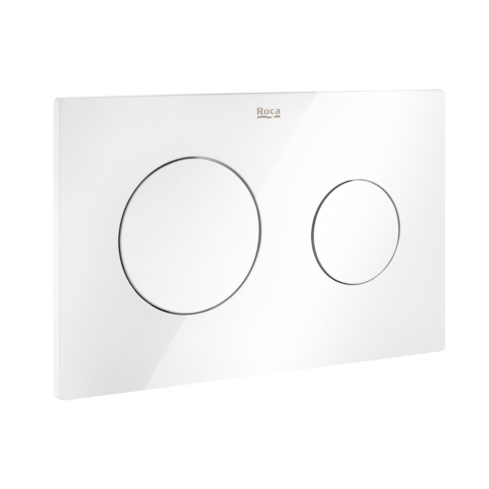 Product cut out image of the Roca Duplo One PL10 White Dual Flush Plate